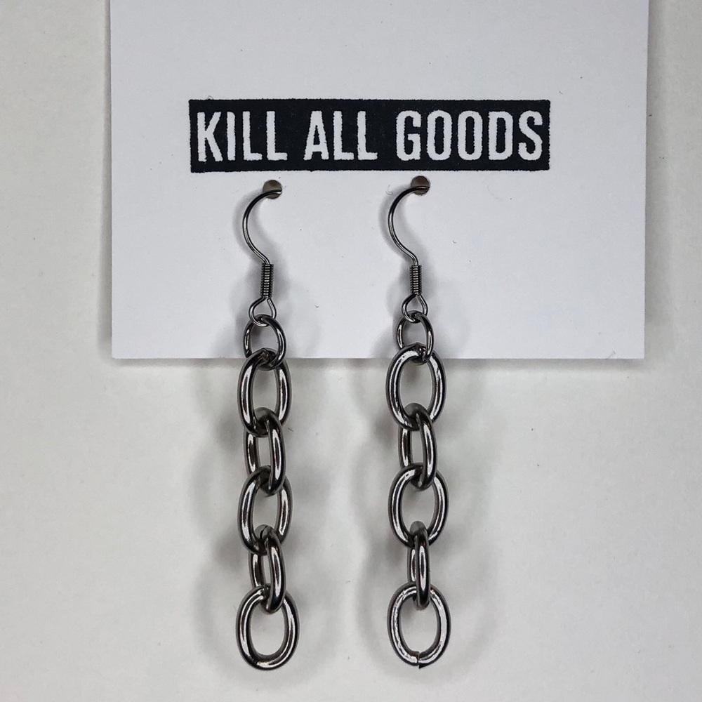 Handmade Stainless Steel Chain Drop Earring